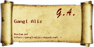 Gangl Aliz névjegykártya